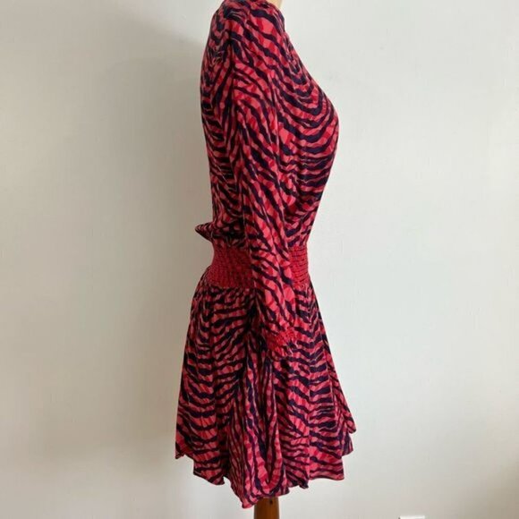 Vintage Y2K Juicy Couture Women’s Small 100% Silk Red Midi Fit Flare Dress Retro - Picture 10 of 13